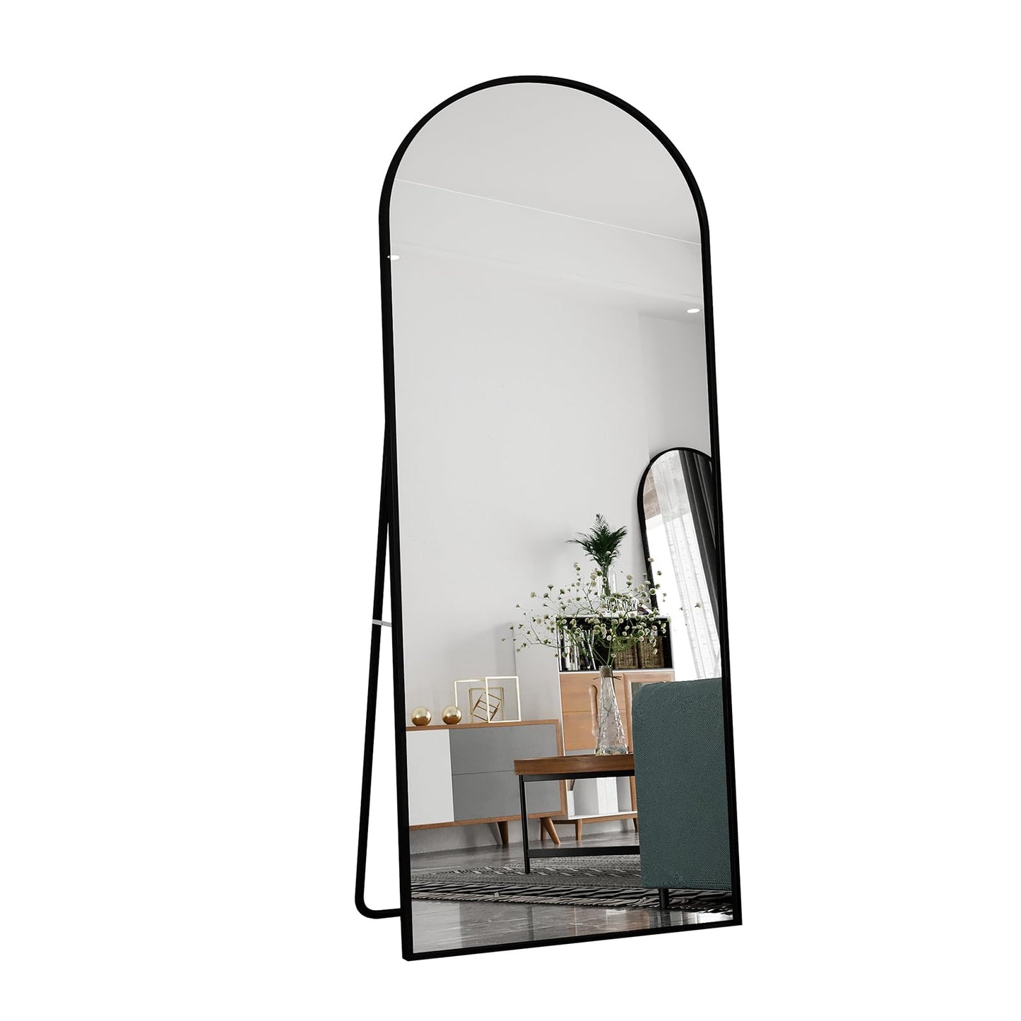 Mirror Aluminum Arch 180x80 Black Large