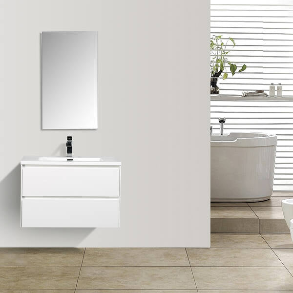 Cabinet Enzo White Double Draw 800MM