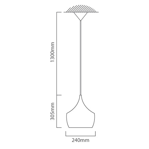 Industria Pendant 240mm Black/Gold
