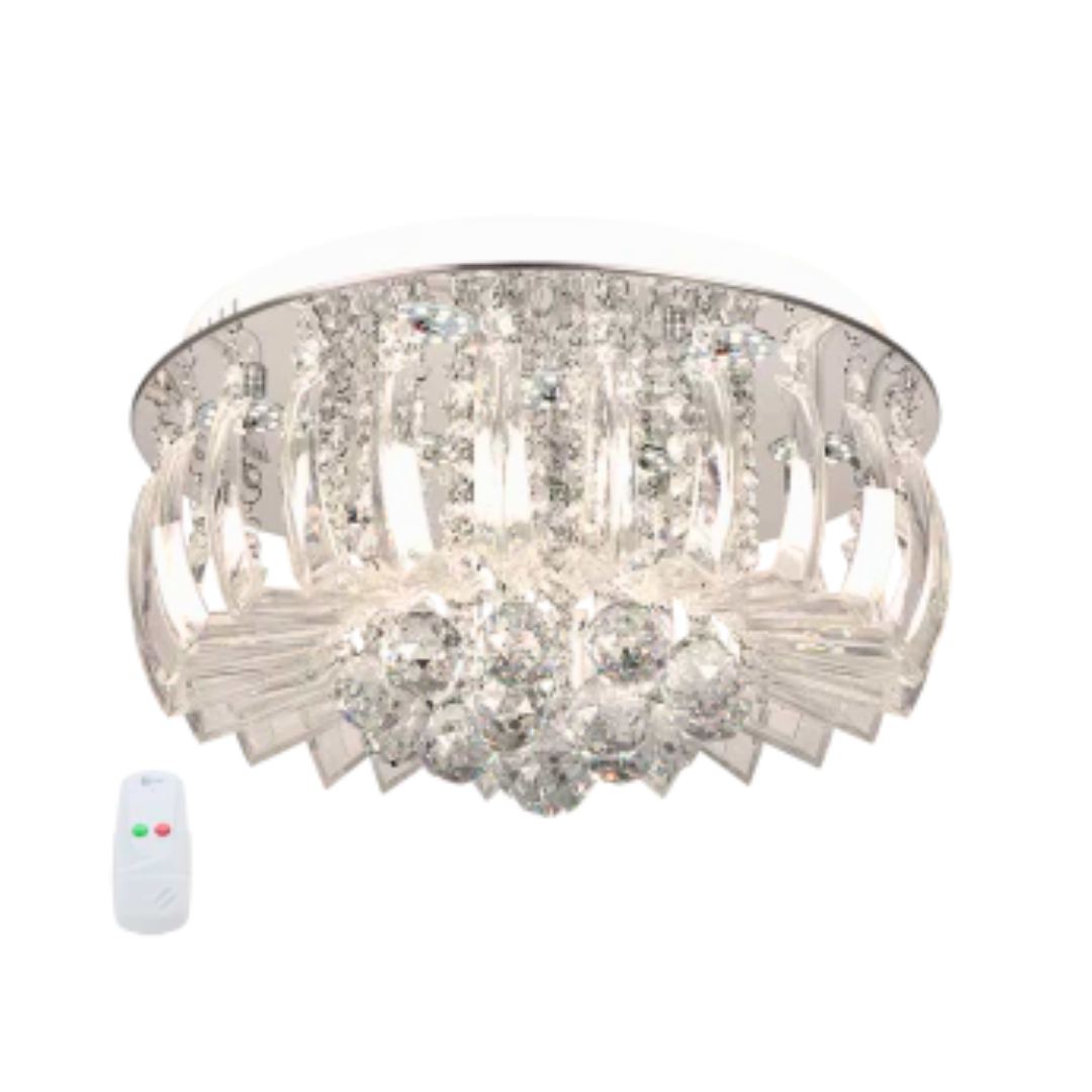 LED, Metal Ceiling Fitting with Glass and Crystals PENBS011/9