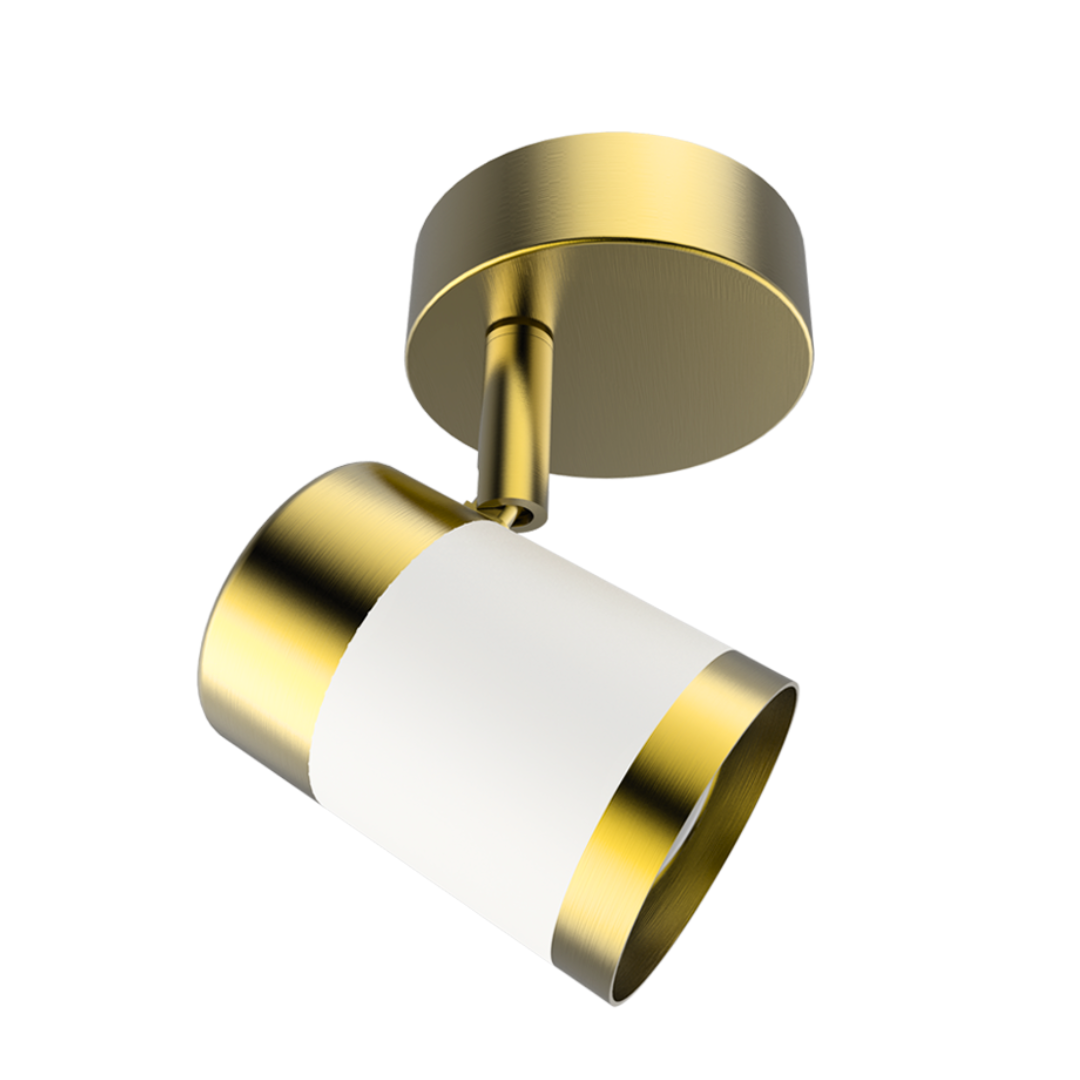 Matt White and Satin Brass Spotlight S172/1 BRASS/WHITE