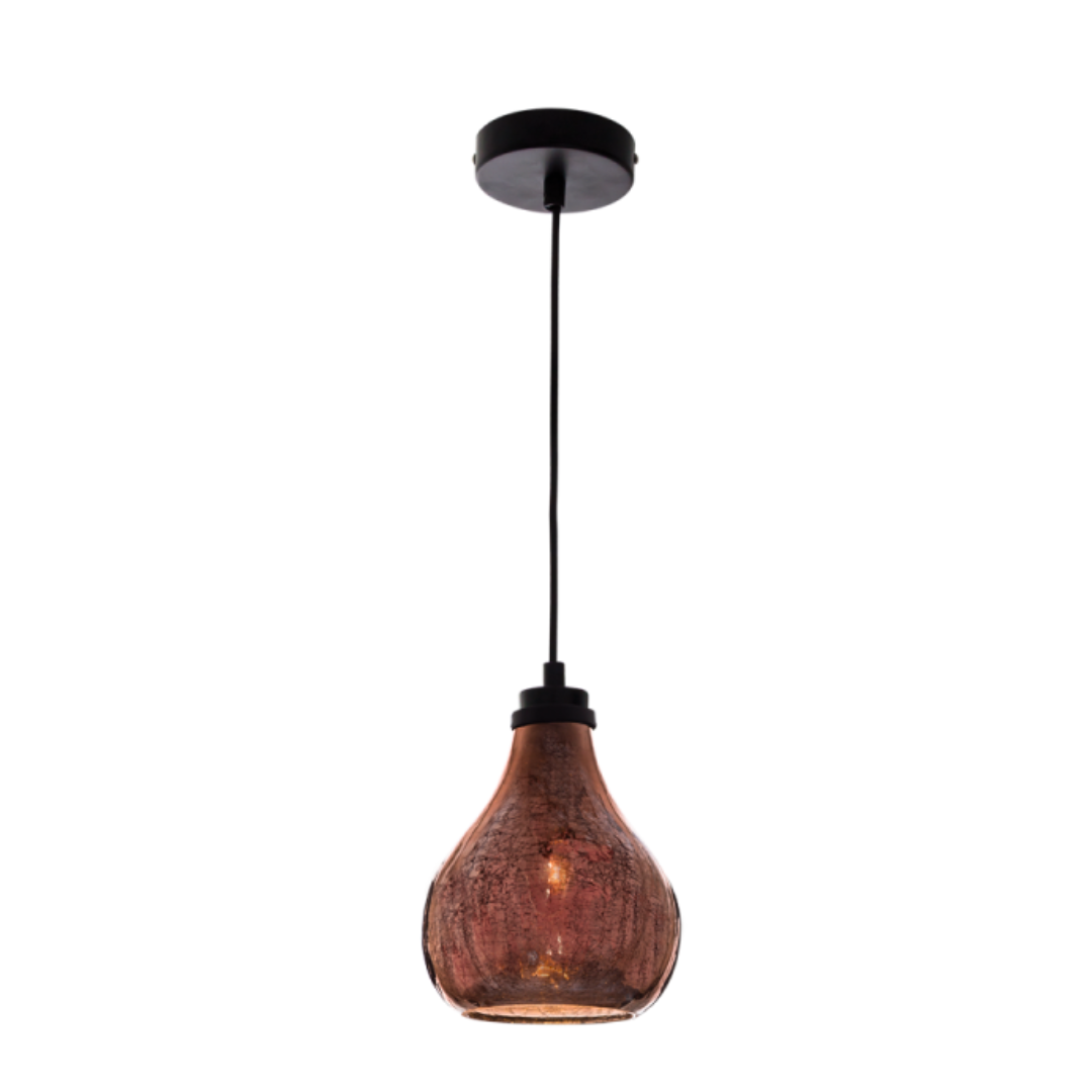 Metal and Amber Glass Pendant