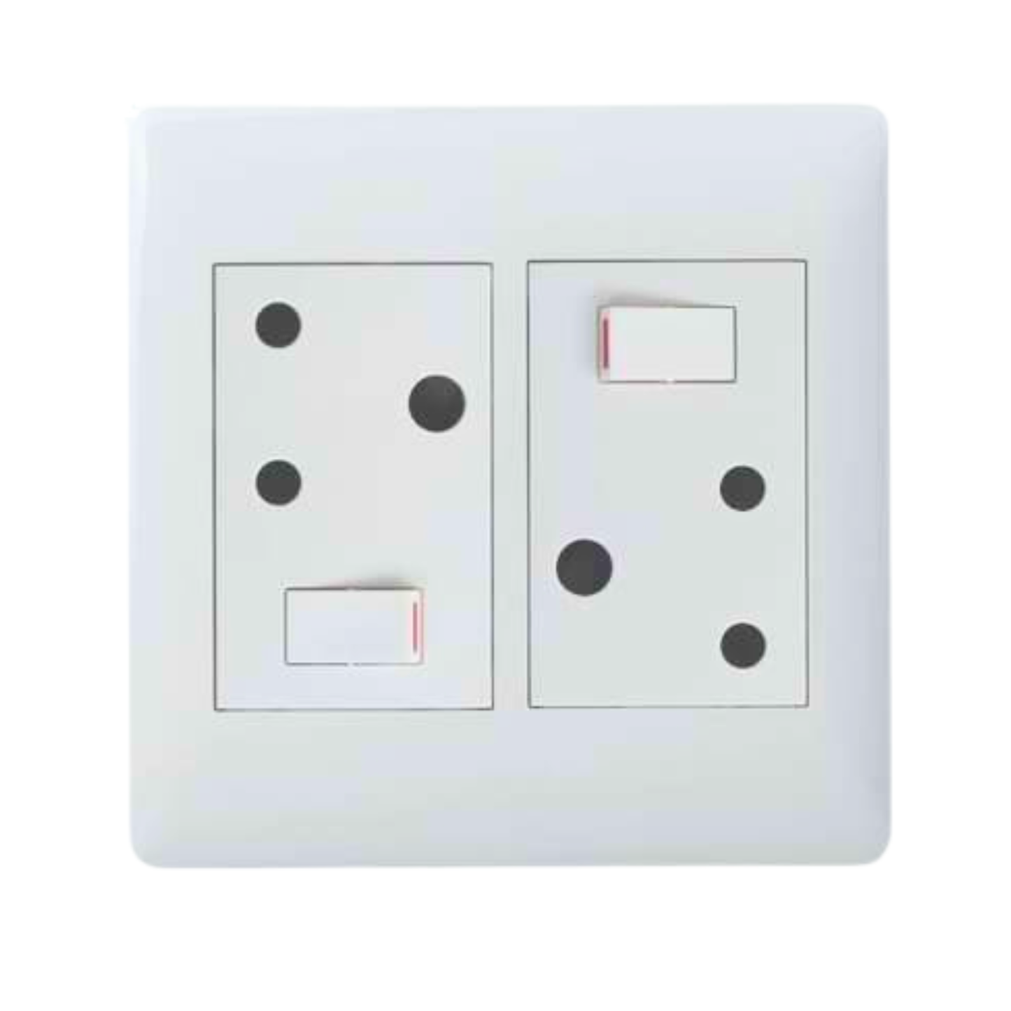 Ysalis Old RSA Double Socket 4x4 White - PYO44WHT