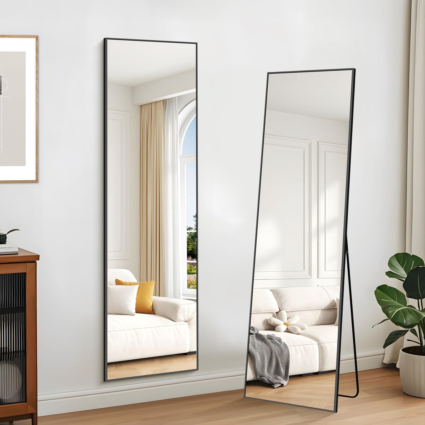Mirror Rectangular Black 150x40cm