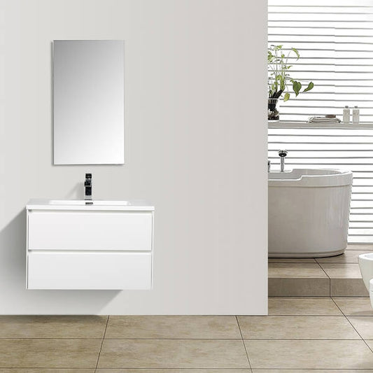 Cabinet Enzo White Double Draw 800MM