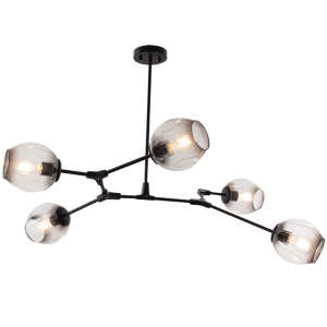 Chandelier Metal and Smoke GlassCH26/5