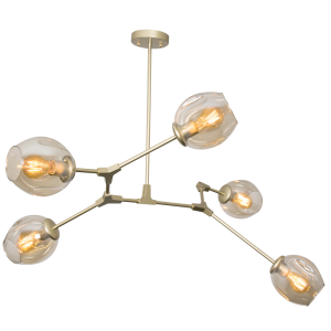 Chandelier Metal and Champagne Colour Glass CH265/5