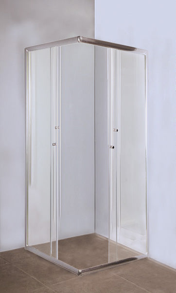 Chrome Corner Entry Shower Door 880 x 880 x 1850mm