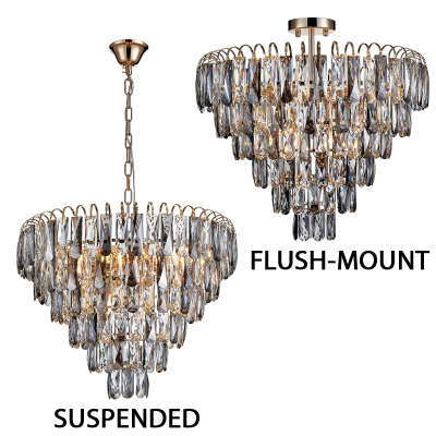 Polished Brass and Crystals Pendant/Chandeliers PENBS030