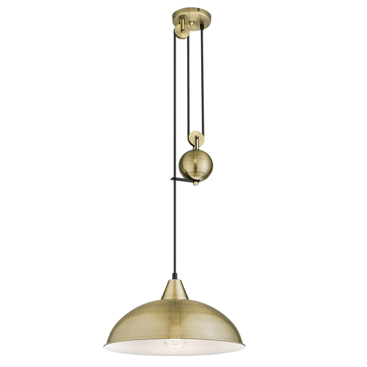 Antique Metal Pendant with White Inner PEN870