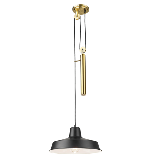 Brass Metal Pendant with White Inner PEN872