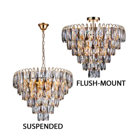 Polished Brass and Crystals Pendant/Chandeliers PENBS030