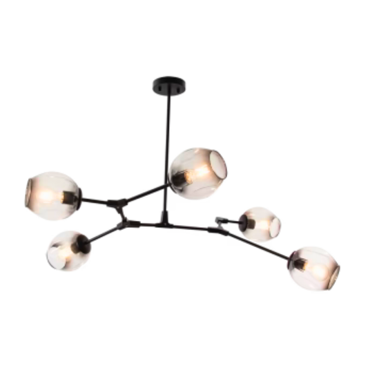 Chandelier Metal and Smoke GlassCH26/5