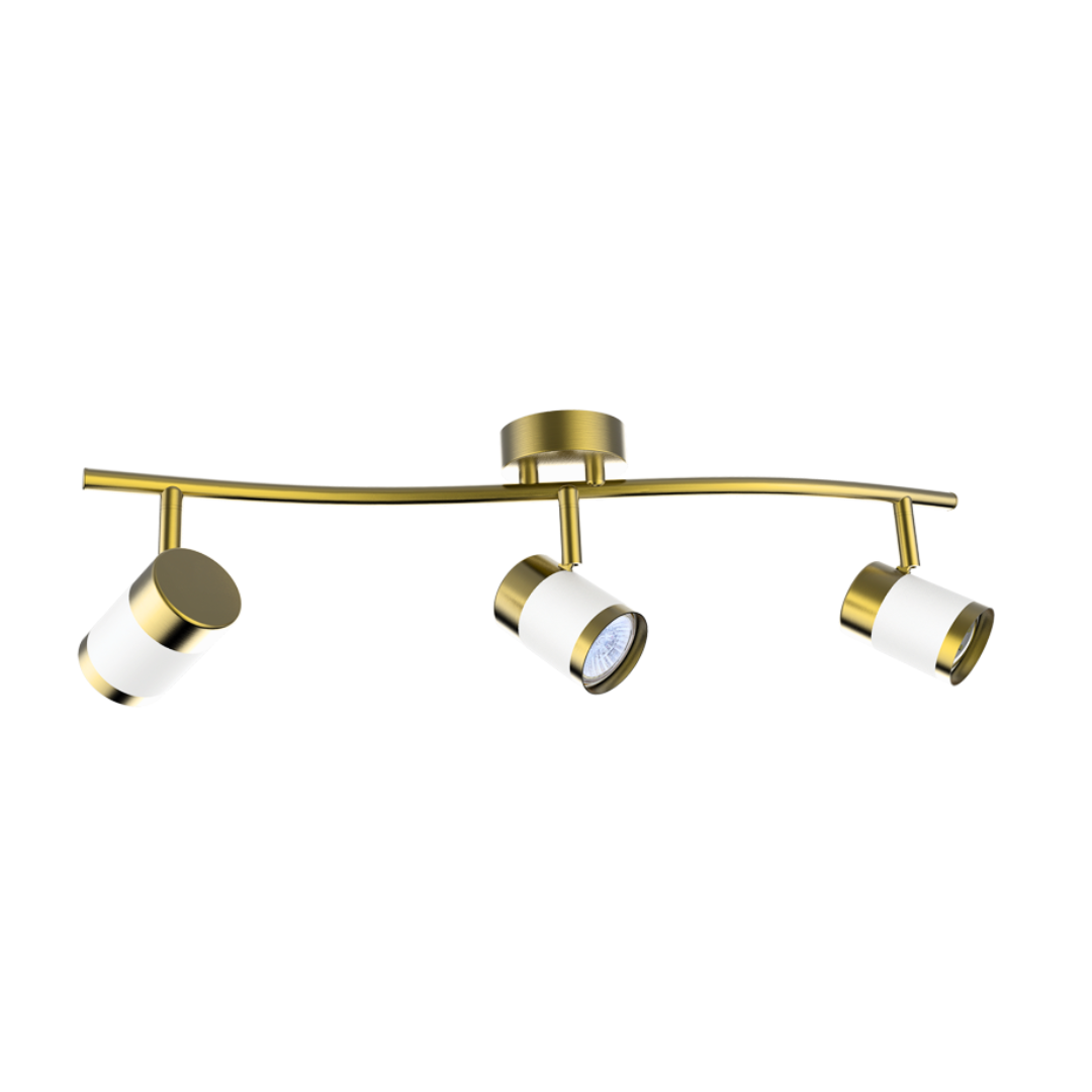 Matt White and Satin Brass Spotlight S172/3 BRASS/WHITE