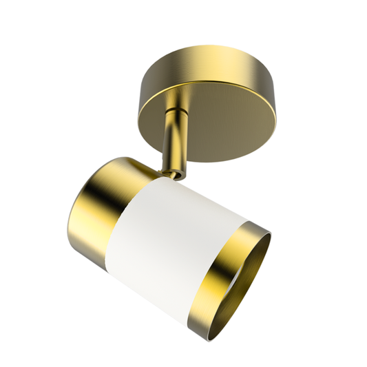 Matt White and Satin Brass Spotlight S172/1 BRASS/WHITE