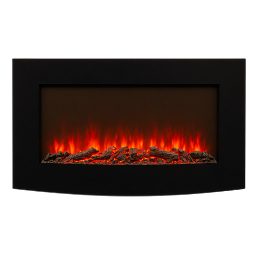 Fireplace Decorative Curved Glass Indoor with "Coal" 1800W 220-240V