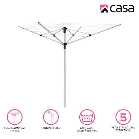 CASA Rotary Clothes Dryer Wash Line - 40m Space | 4 Arm | Height Adjustable