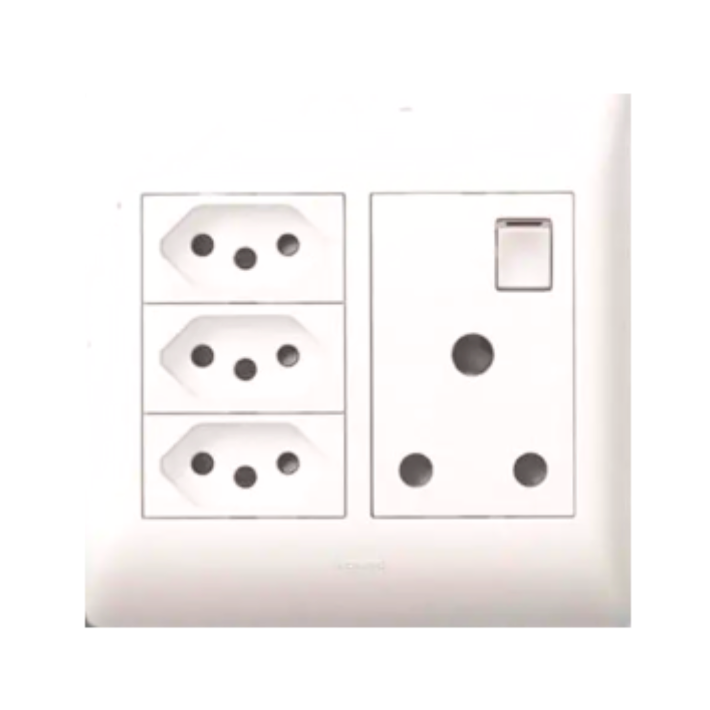 Ysalis New RSAx3 + Old RSA Socket 4x4 White - PYNO44WHT